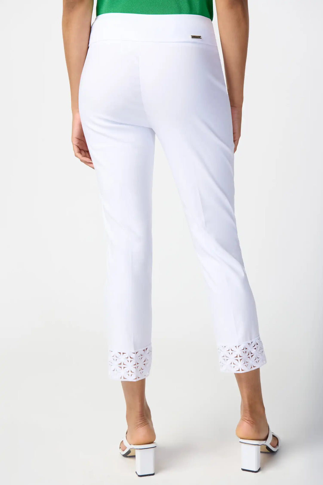 "Joseph Ribkoff White Crop Pull-on Pants Style 241102"