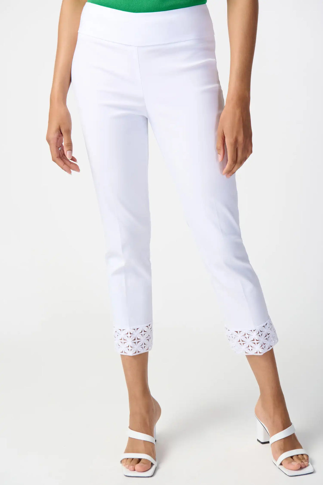 "Joseph Ribkoff White Crop Pull-on Pants Style 241102"