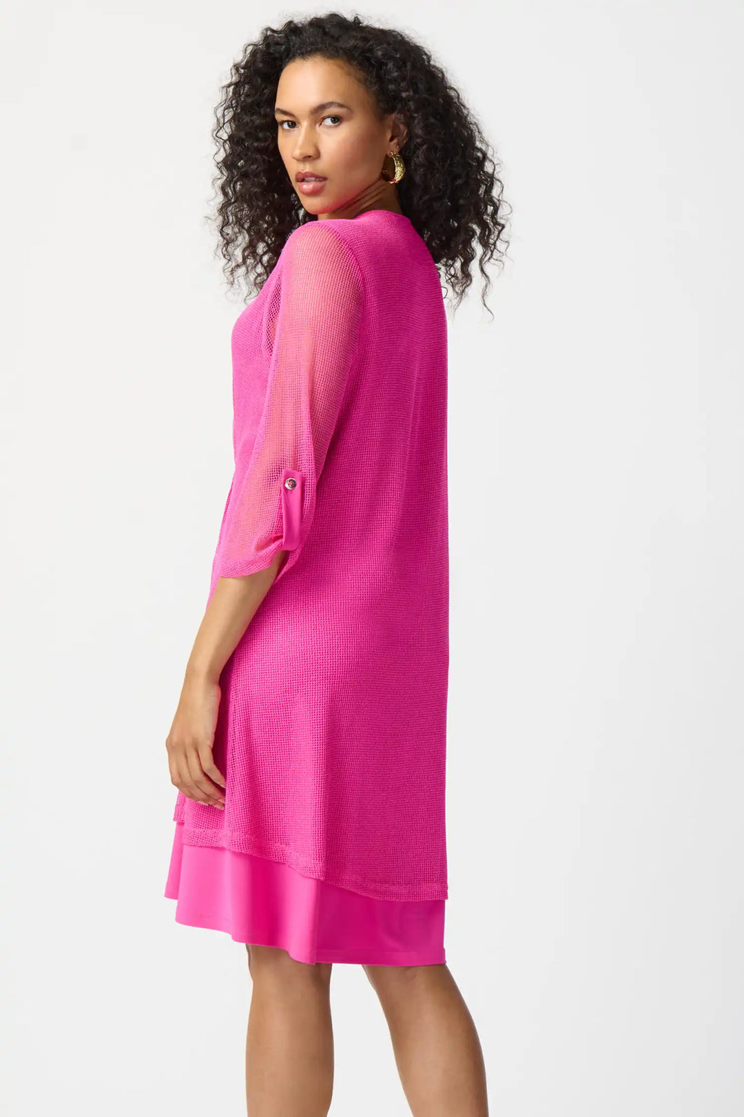 "Joseph Ribkoff Ultra Pink Layered Dress Style 24115"