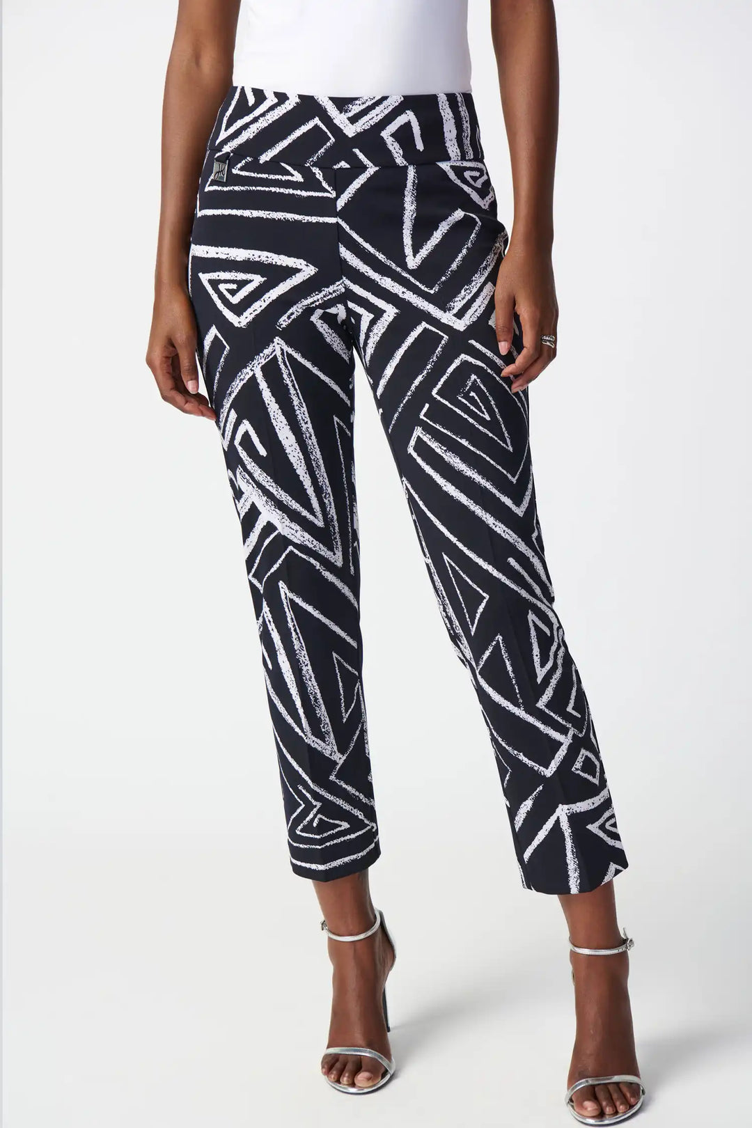 Joseph Ribkoff Vanilla/Black Print Capris Style 221241