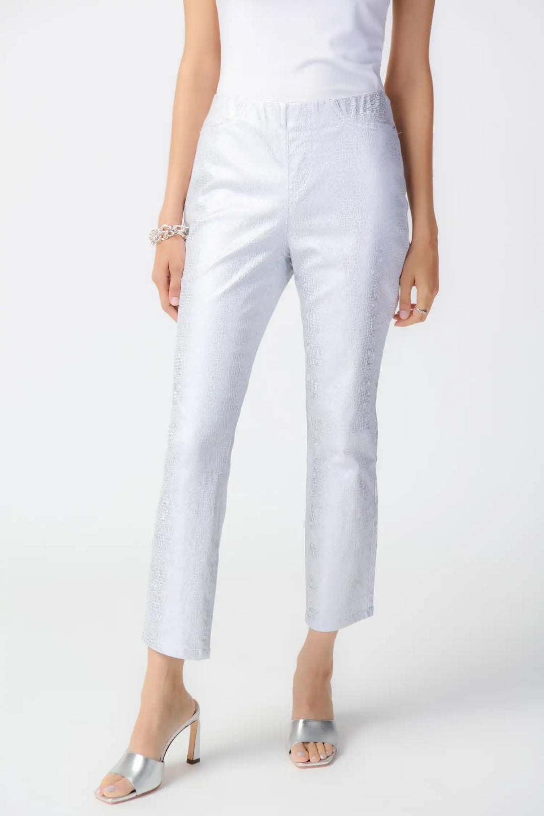 Joseph Ribkoff White/Silver Trouser 