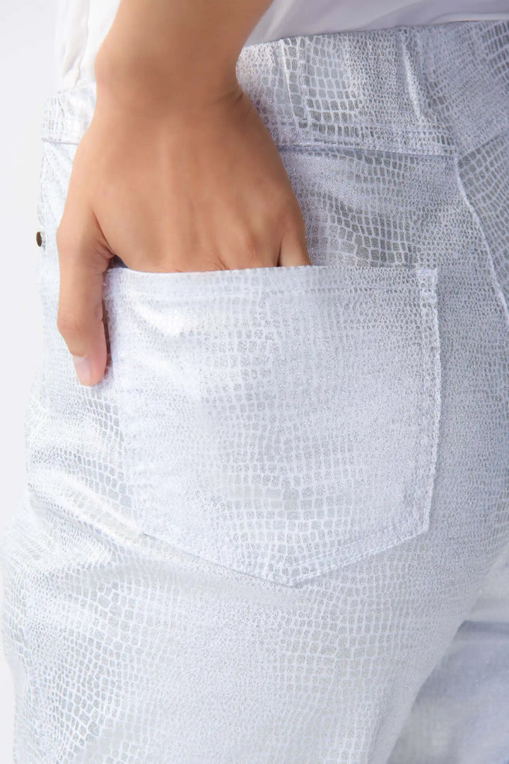 Joseph Ribkoff White/Silver Trouser 