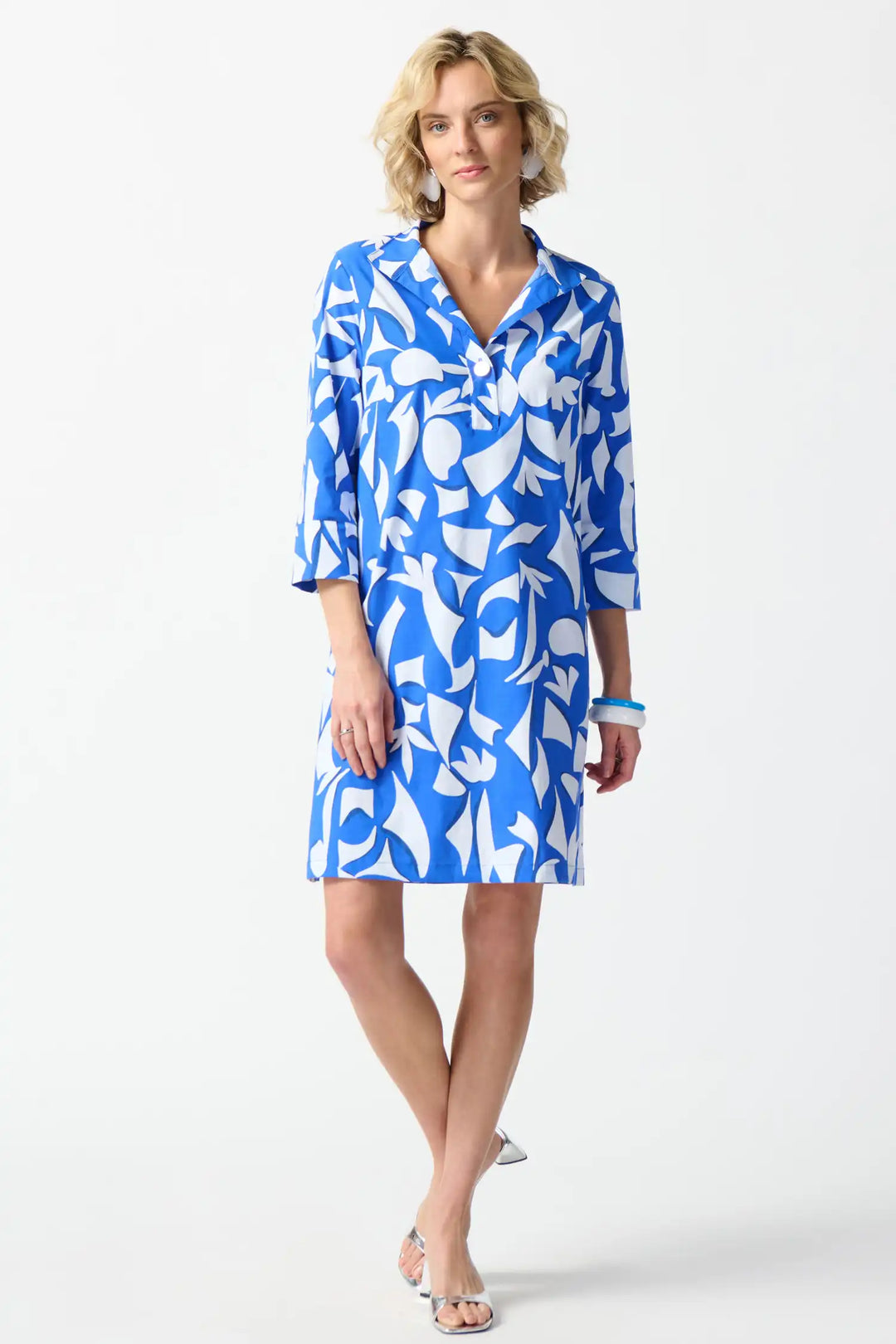 Joseph Ribkoff Blue/Vanilla Dress Style 242154-3801