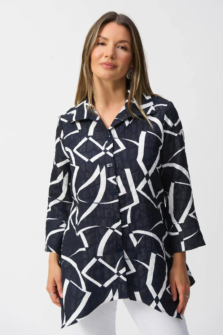 Joseph Ribkoff Midnight Blue/Vanilla Jacket Style 251021-2229