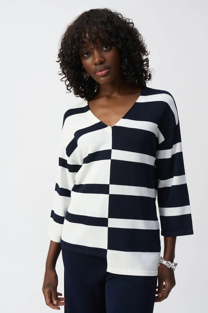 Joseph Ribkoff Midnight Blue/Vanilla Tunic Style 251914-2229
