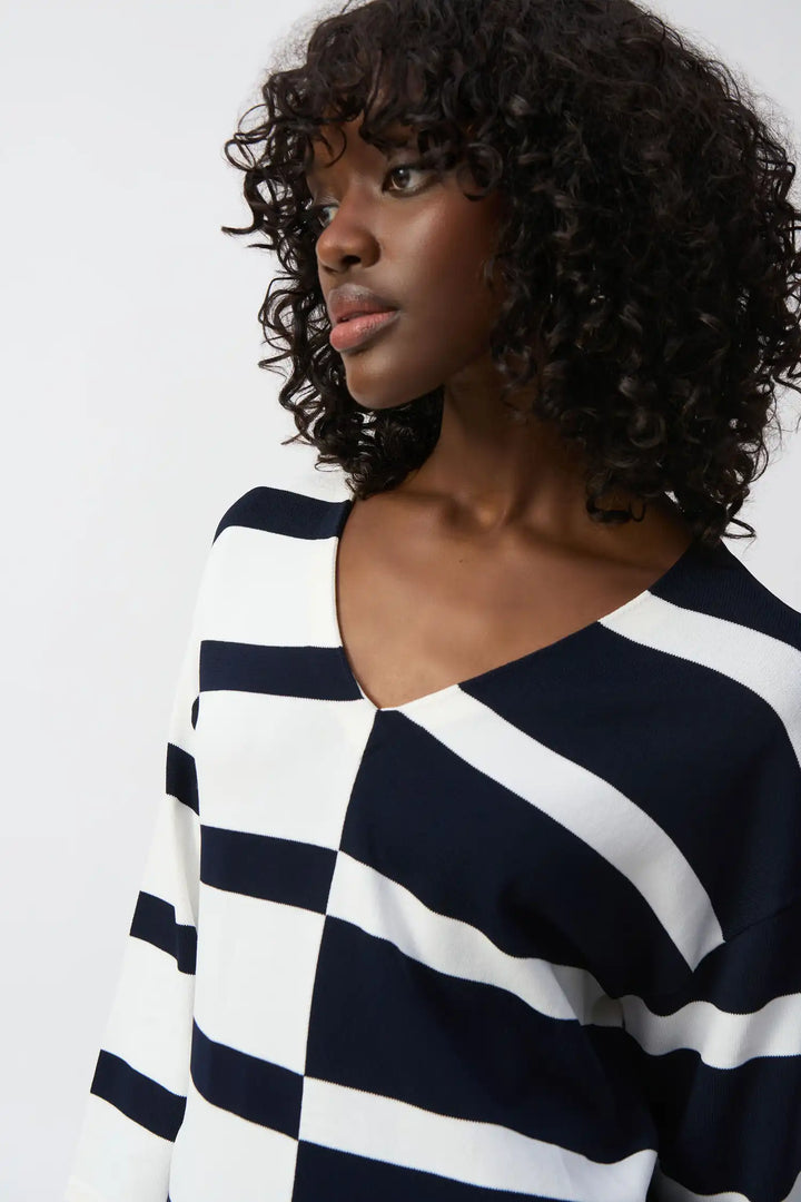 Joseph Ribkoff Midnight Blue/Vanilla Tunic Style 251914-2229