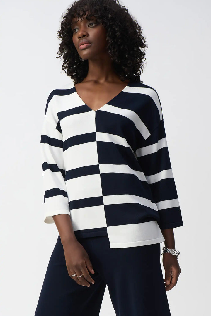Joseph Ribkoff Midnight Blue/Vanilla Tunic Style 251914-2229