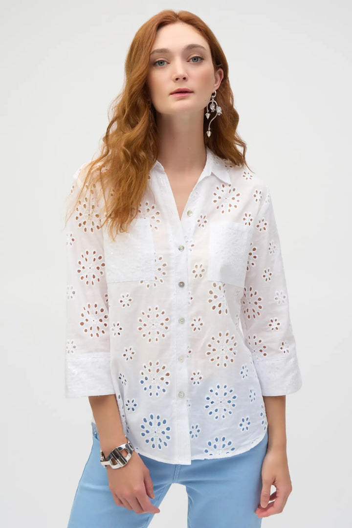 Joseph Ribkoff White Blouse Style 252928-12