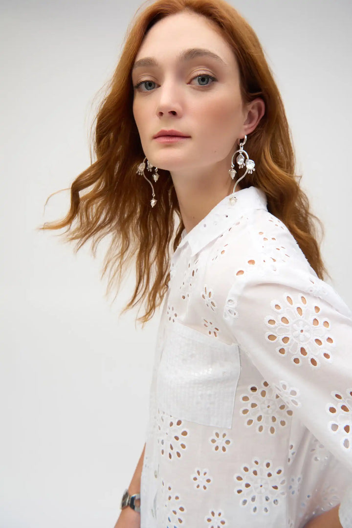 Joseph Ribkoff White Blouse Style 252928-12