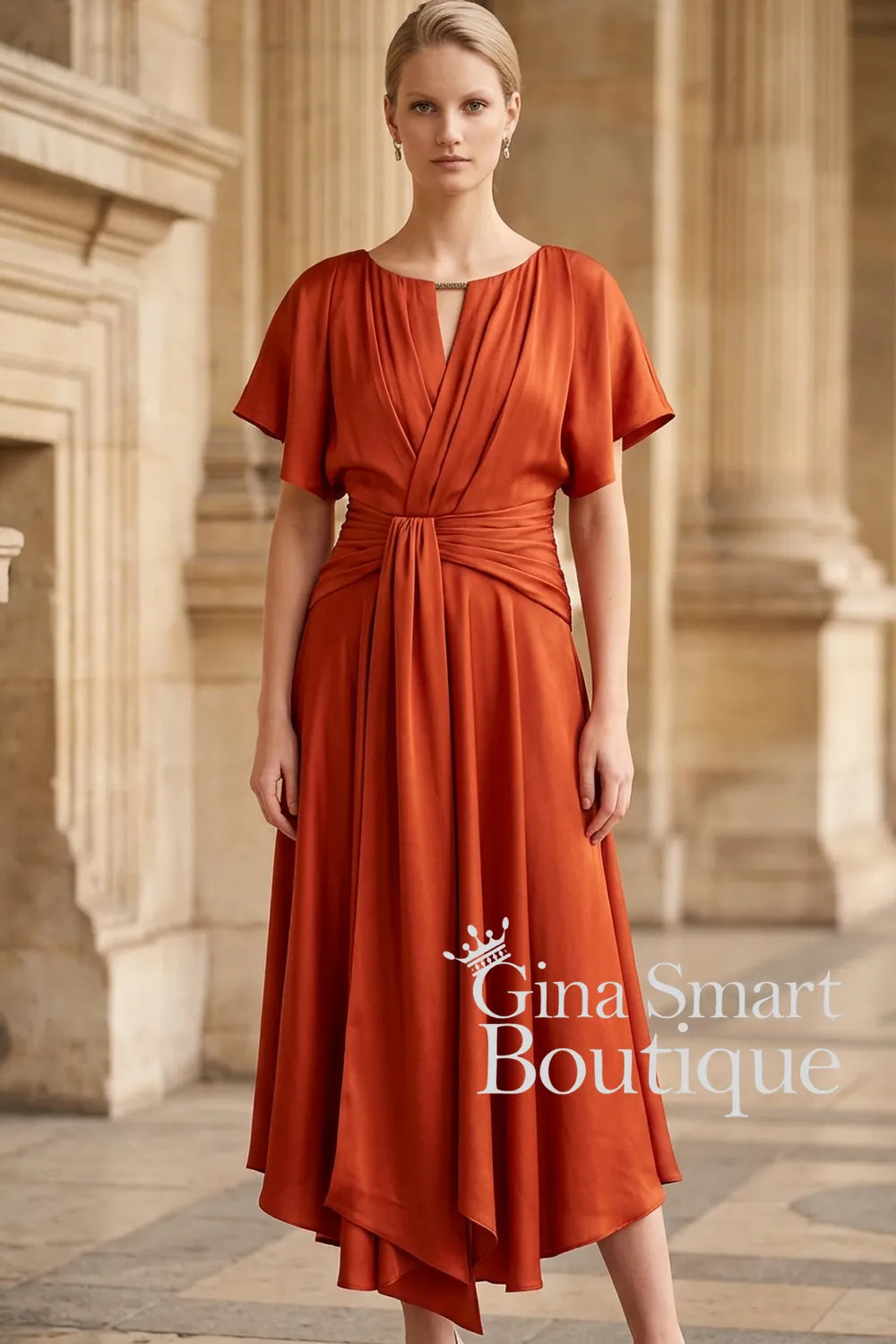 Maisonel by Studio Ellis ME3003 Terracotta Dress