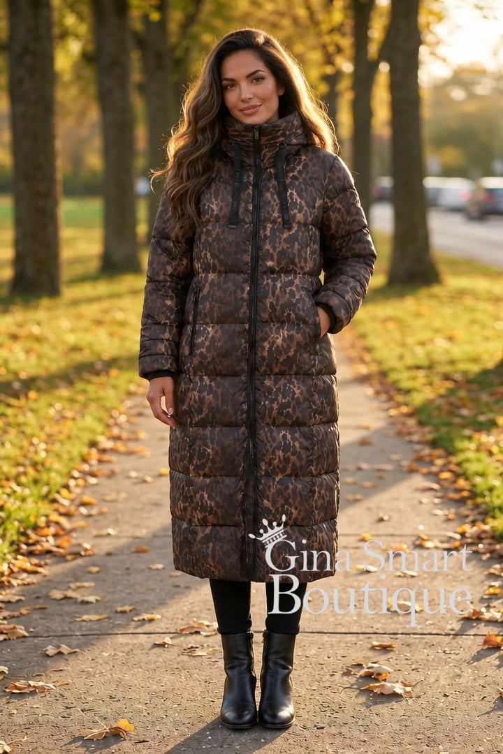 Normann Animal Print Long Coat Style 43394557