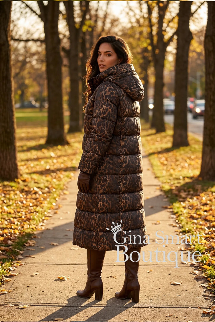 Normann Animal Print Long Coat Style 43394557