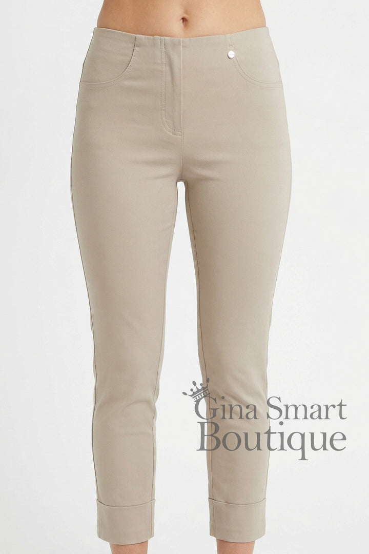 Robell Bella 09 7/8 Trousers - Sand (68cm)