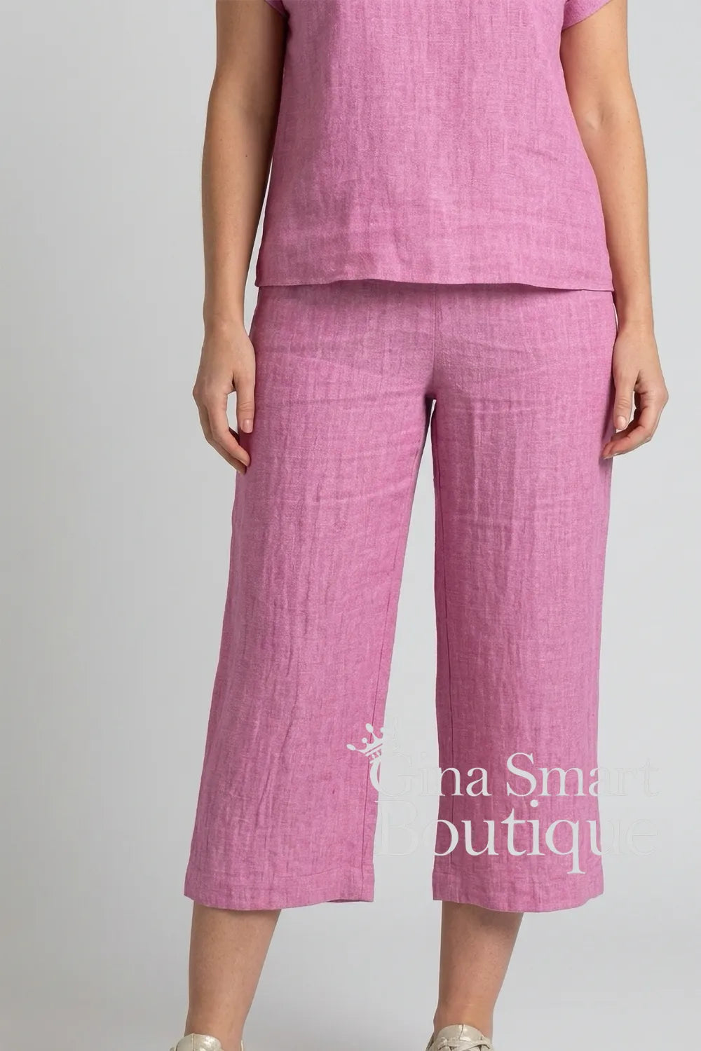 See Saw Textured High Waisted Culotte - Raspberry (S387)