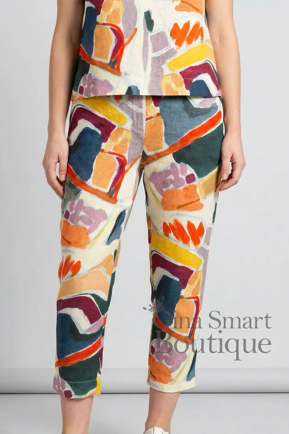 See Saw Abstract Flat Front Pant - Abstract Print (445)