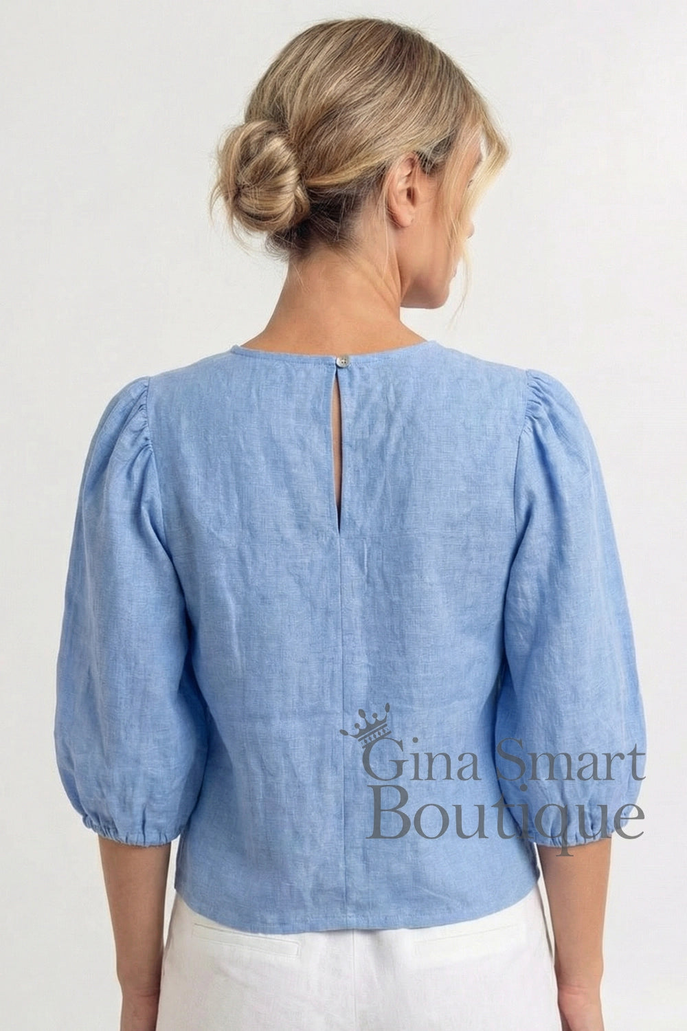 See Saw Linen Chambray Tunic - Chambray (K99)