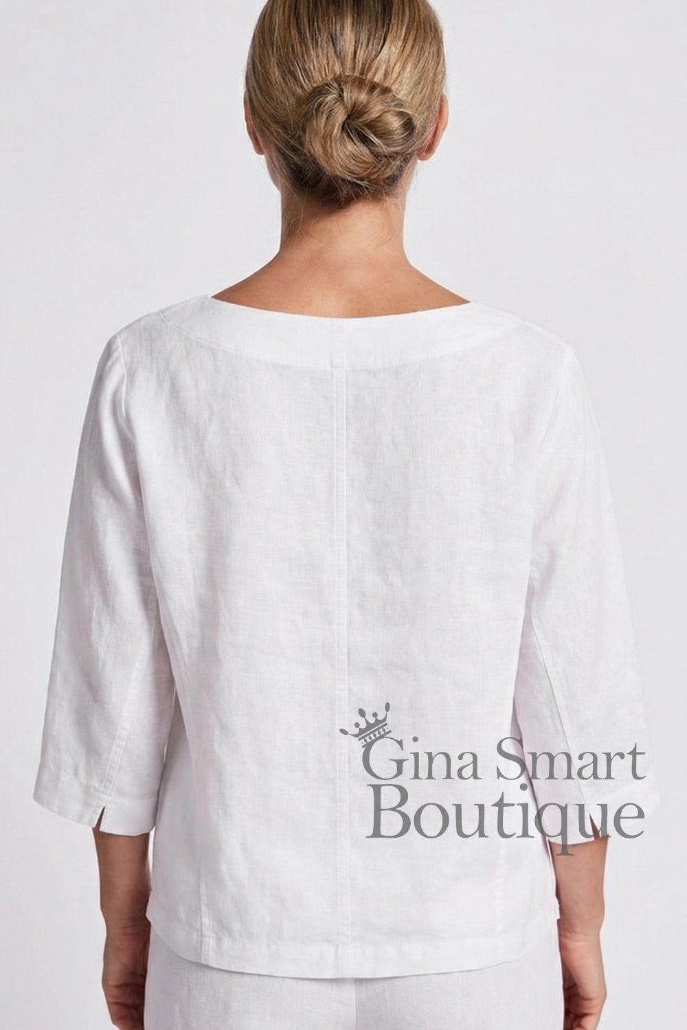See Saw Linen Classic Top - White (335)