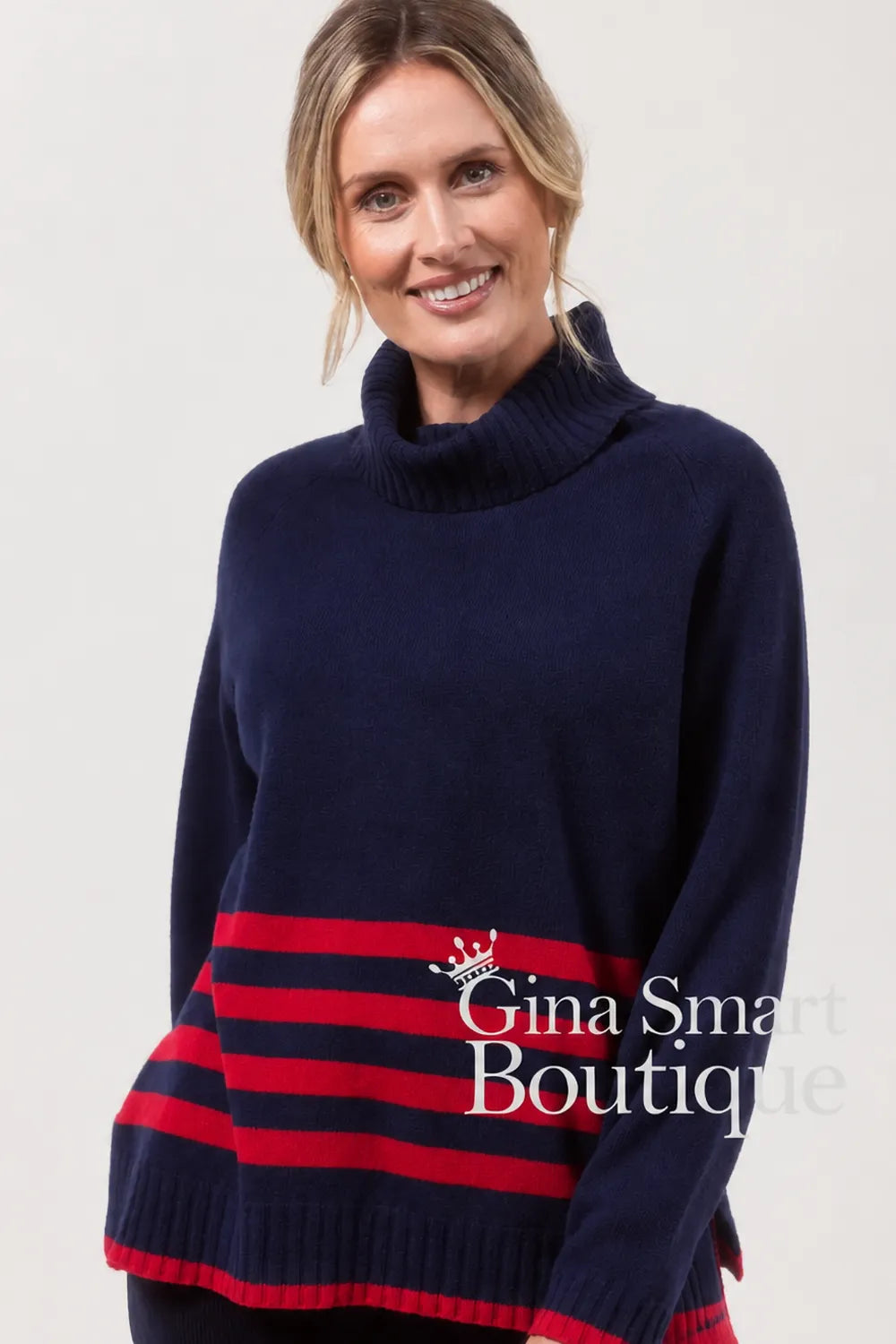 See Saw Navy and Red Stripe Sweater Style SS652