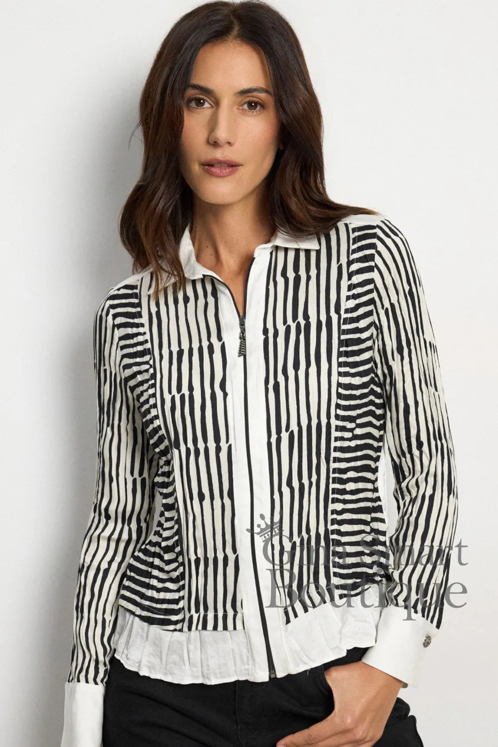 Tinta Black and White Shirt - Style Leonila