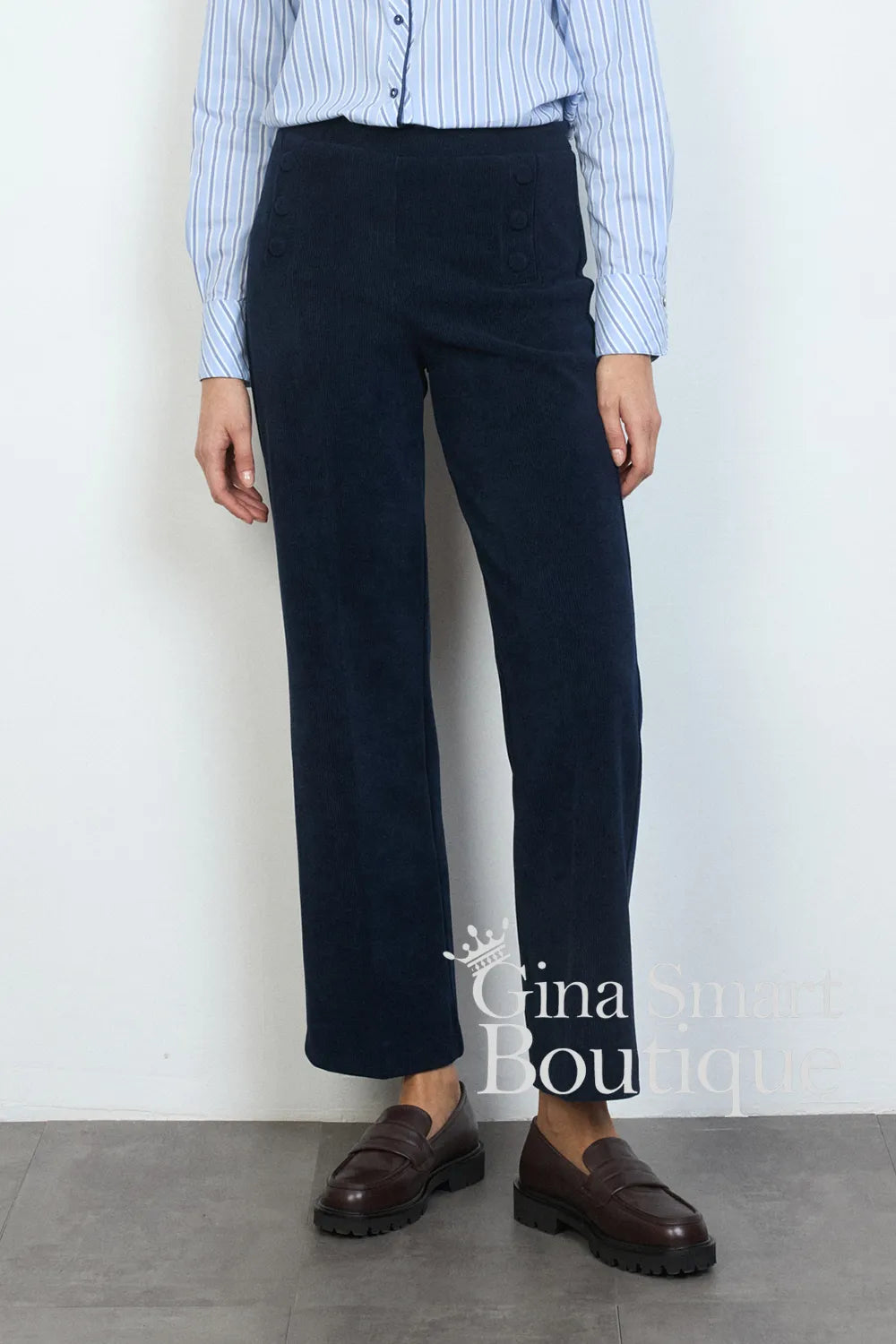 Tinta Navy Trousers - Style Yoselin 226