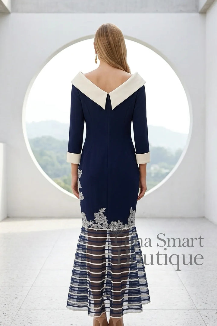 Veni-Infantino-992154-Navy-Ivory-Dress