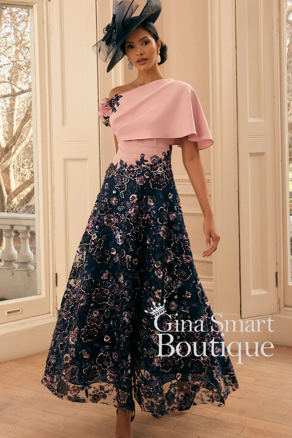 Veni Infantino Warm Rose-Navy Dress Style 992813