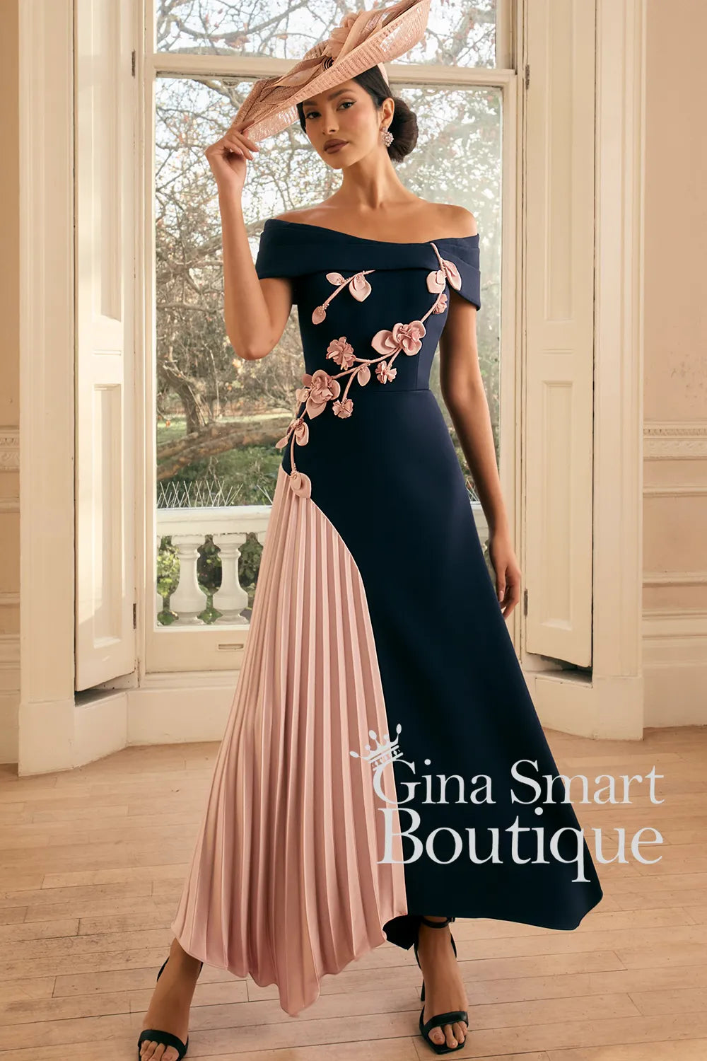 Veni Infantino Navy Blush Dress Style 992814