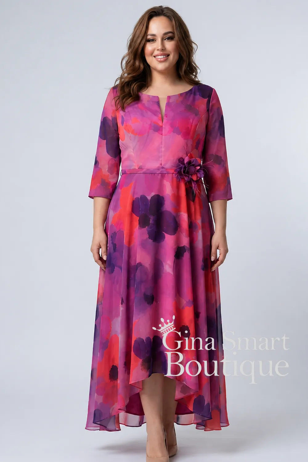 Dressed up By Veromia Pink Multi Dress Style DU718K