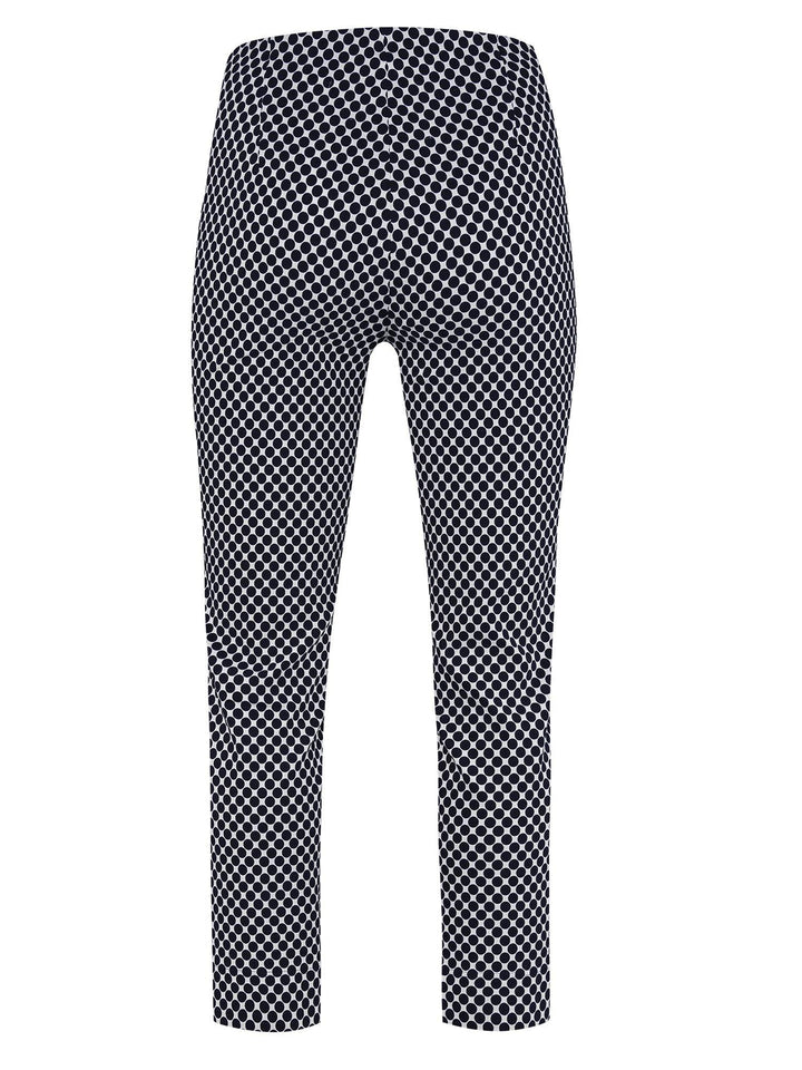 Robell Rose 09 – 7/8 Cropped Trouser 51622-54862-69 - Trouser Navy, Spot, Trouser, White ginasmartboutique