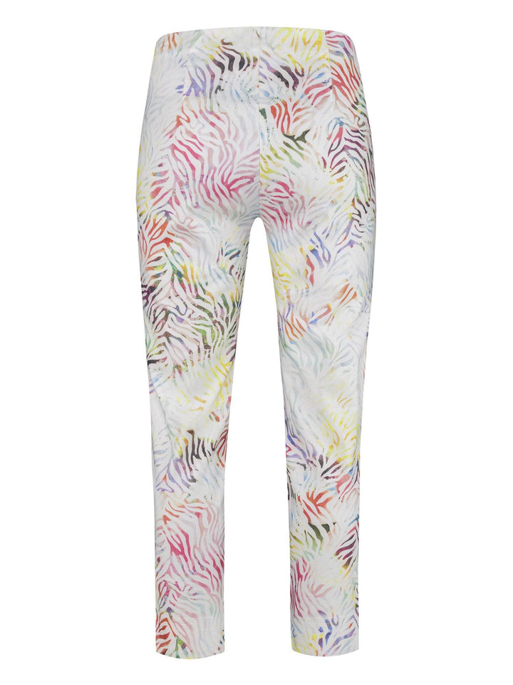 Robell Rose 09 – 7/8 Cropped Trouser 51627-54828-14 - Trouser Print, Trouser, White ginasmartboutique