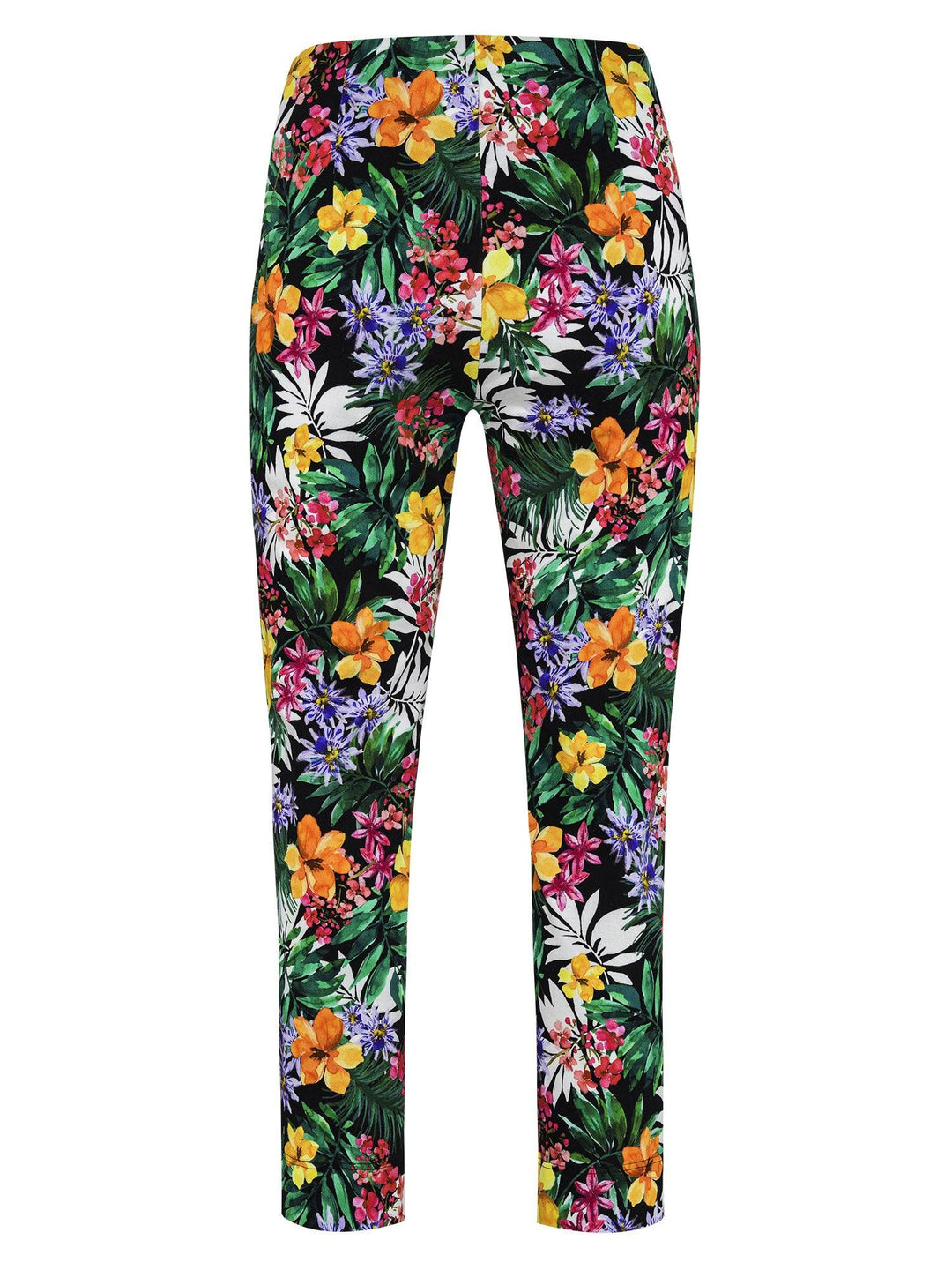 Robell Rose 09 – 7/8 Tropical Print Cropped Jean 51630-54858-90 - Trouser Print, Trouser ginasmartboutique