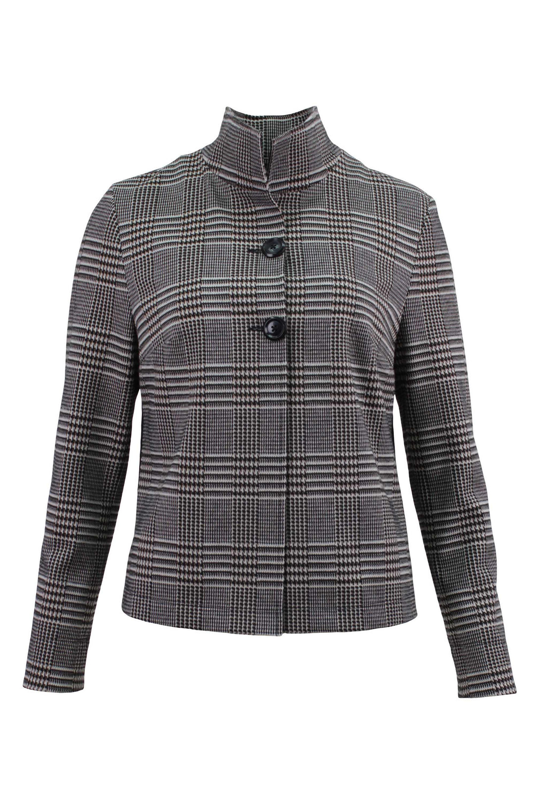Barbara Lebek| Glen Check Jacket| Style 15090002-34| Lebek Ladies Jacket |Lebek Sale - Jacket Check, Grey, Houndstooth, Jacket, Sale ginasmartboutique