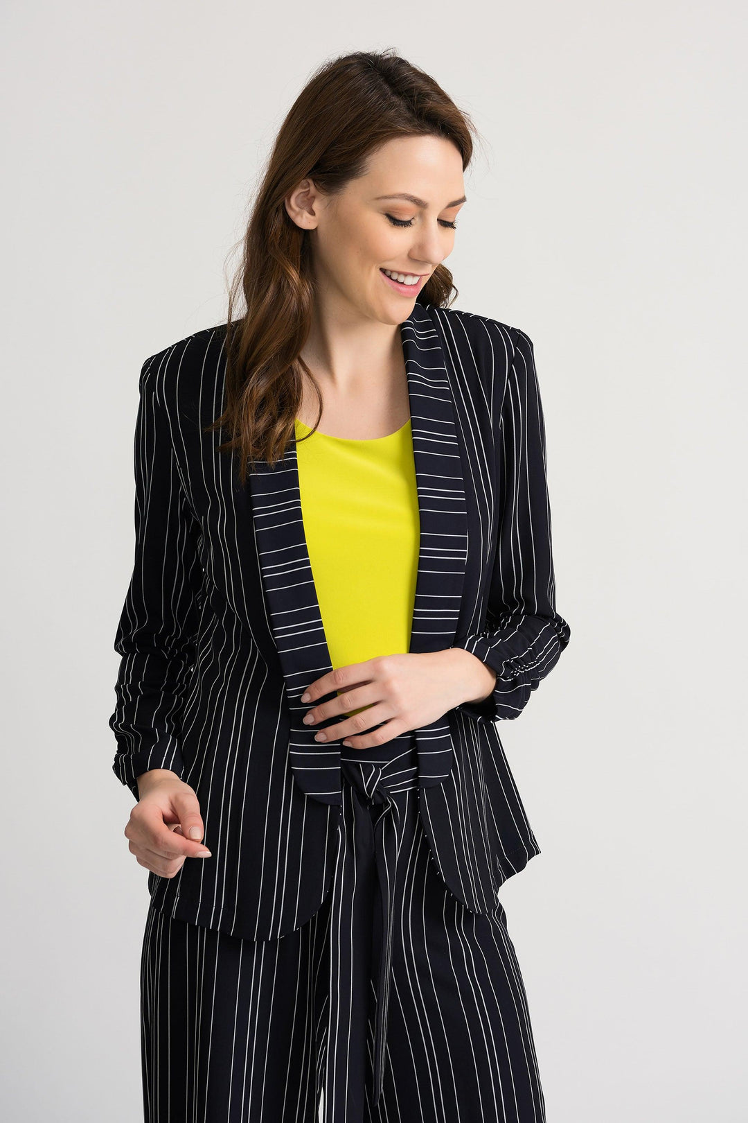 Joseph Ribkoff Navy/White Jacket Style 202047 - Jacket Boyfriend Jacket, Cruise Wear, Jacket, Navy, Print, Ribkoff, Sale, Spring Summer 2020, Stripe, Trouser ginasmartboutique