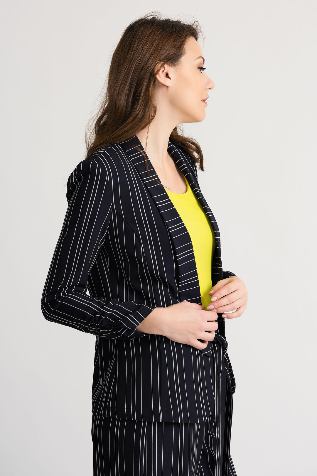 Joseph Ribkoff Navy/White Jacket Style 202047 - Jacket Boyfriend Jacket, Cruise Wear, Jacket, Navy, Print, Ribkoff, Sale, Spring Summer 2020, Stripe, Trouser ginasmartboutique