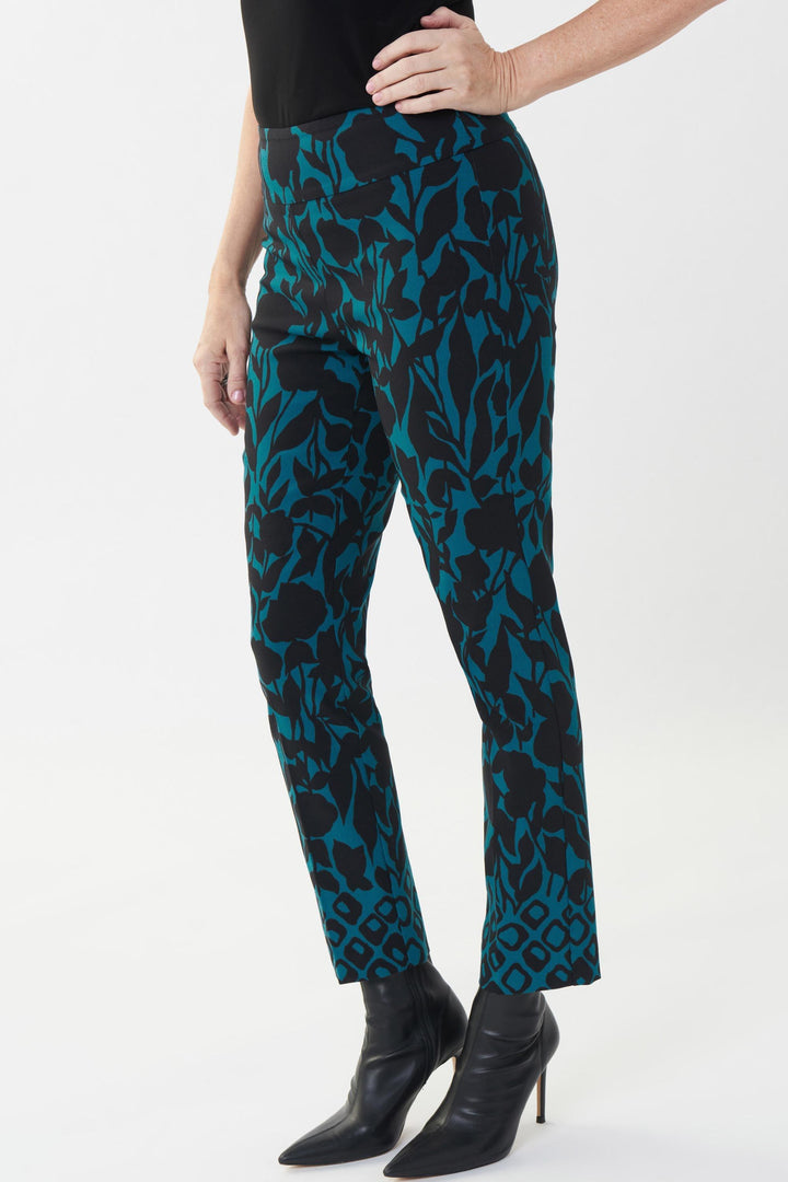 Joseph Ribkoff Lagoon/Black Trouser Style 223272 - Trouser AW22, Black, Blue, New, Sale, Trouser ginasmartboutique