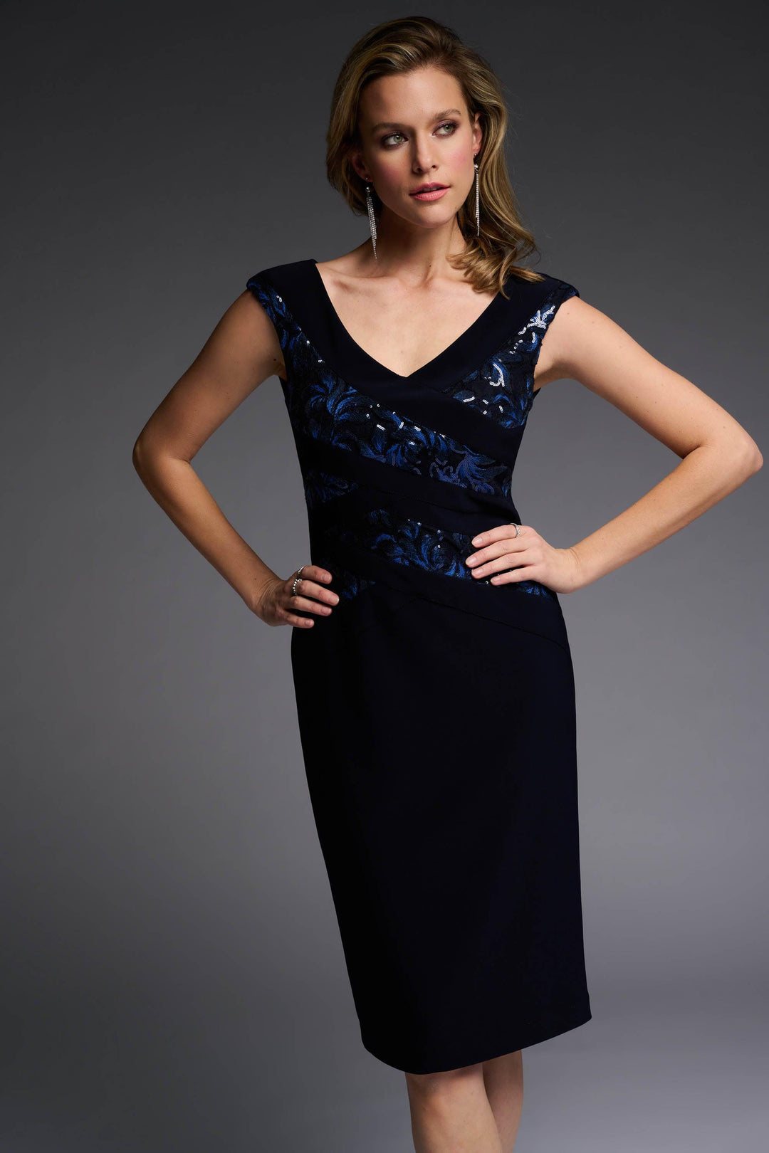 Joseph Ribkoff Midnight Blue Dress Style 223729 - AW22, Blue, Dress, Midnight Blue, New ginasmartboutique