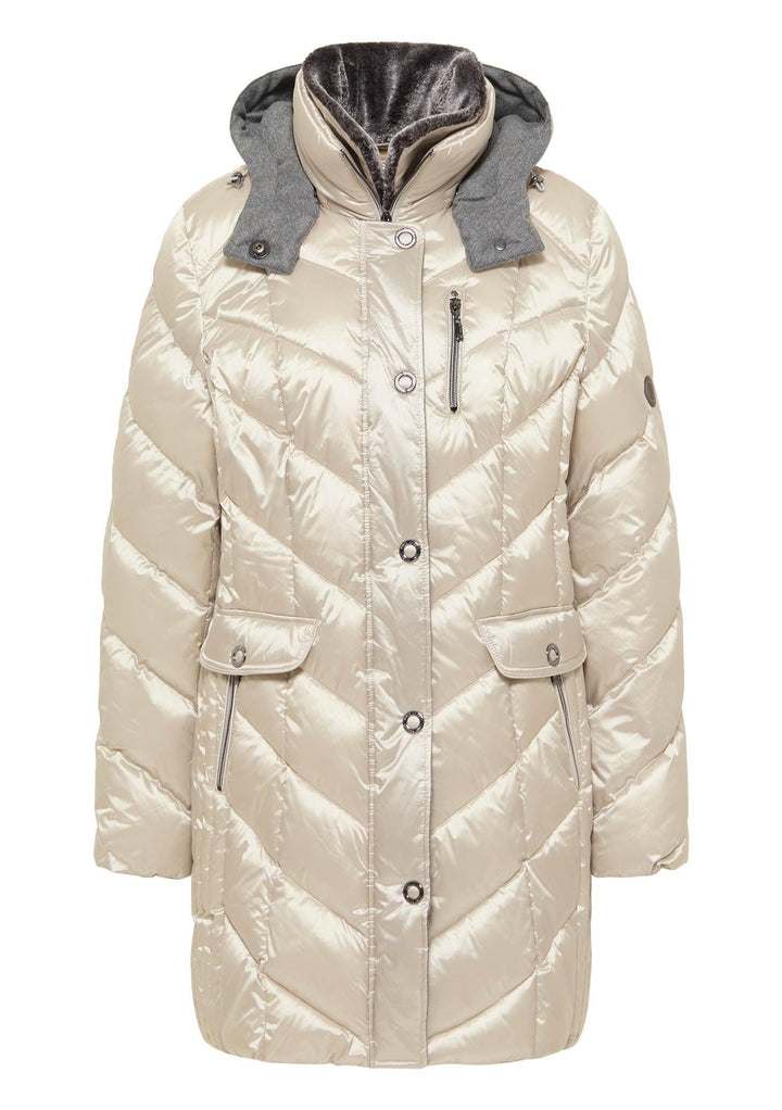 Barbara Lebek 10390022-22 Jacket with Hood - AW22, Jacket, Pearl, Sale ginasmartboutique