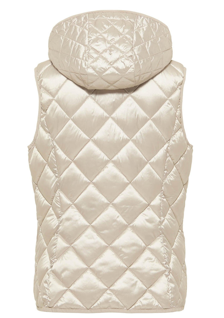 Barbara Lebek 11440022-22 Gilet with Hood - Gilet AW22, Gilet, New, Pearl, Sale ginasmartboutique
