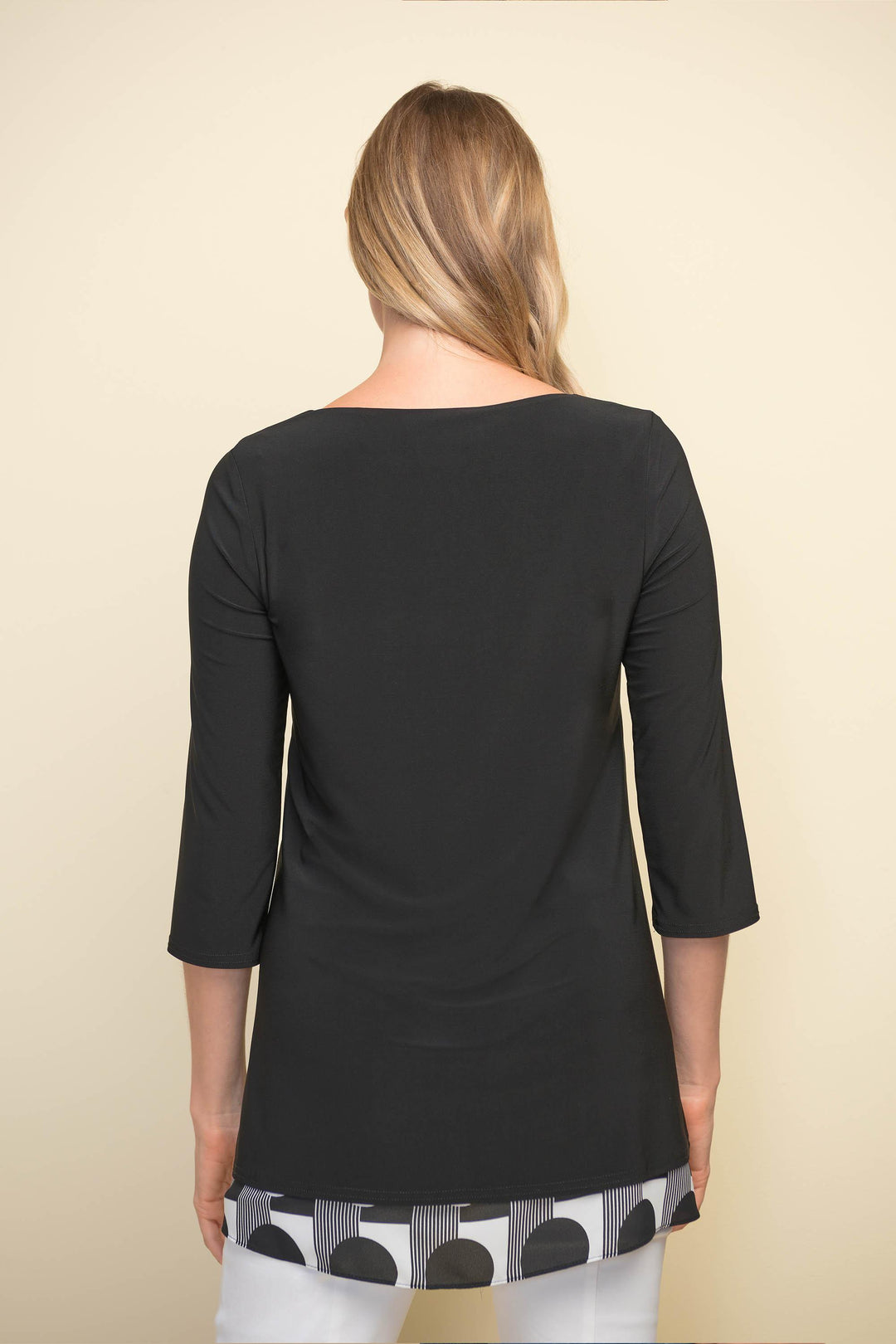 Joseph Ribkoff Black/Vanilla Tunic Style 211275 - Top 3/4 Sleeves, Black, Sale, SS21, Top, Tunic, Vanilla ginasmartboutique