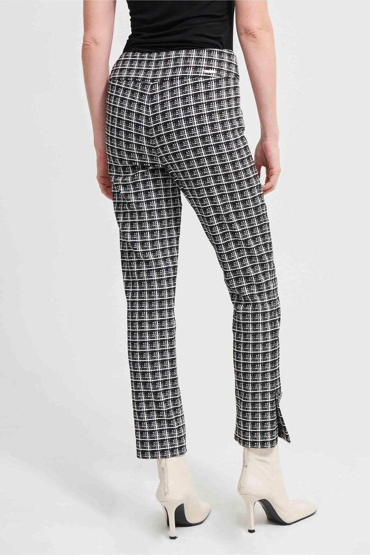 Joseph Ribkoff Black/White Plaid Jacquard Trouser Style 213439 - Trouser AW21, Black, Check, Sale, Trouser, White ginasmartboutique