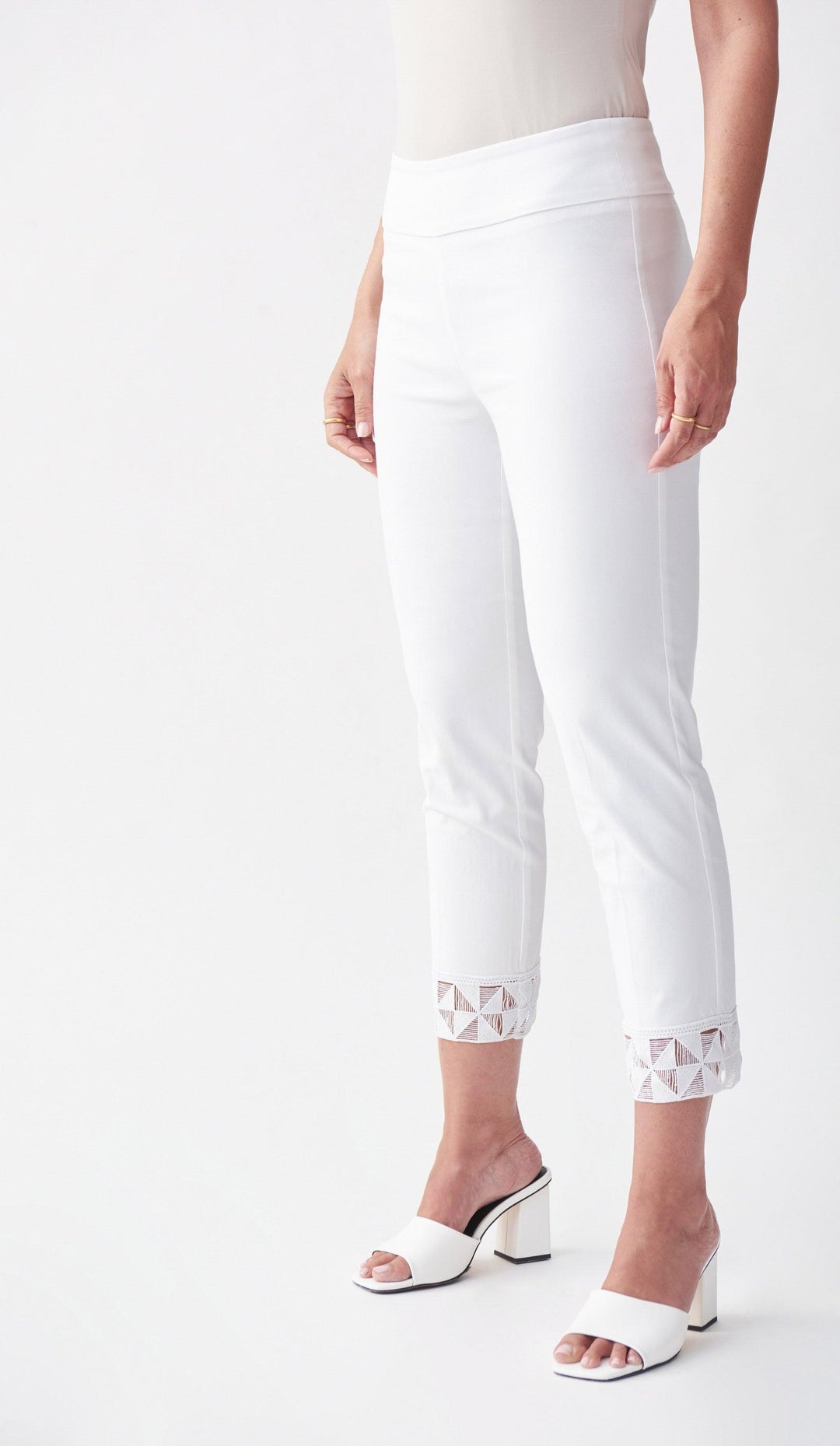 Joseph Ribkoff White Capri Style 221286 - Capris, New, SS22, White ginasmartboutique