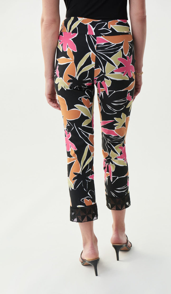Joseph Ribkoff Black/Multi Floral Print Trouser Style 221319 - Black, Floral, Multi Coloured, Print, Sale, SS22, Trouser ginasmartboutique