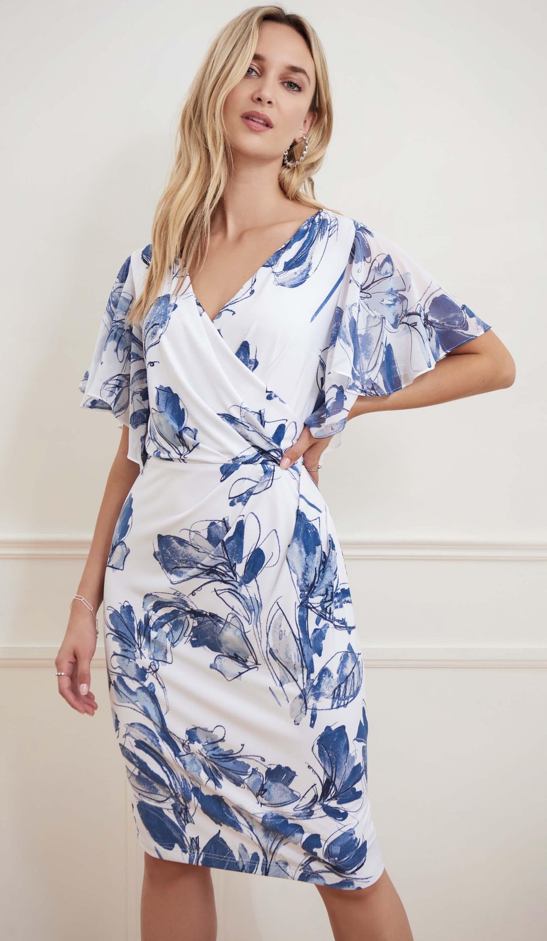 Joseph Ribkoff Blue/Multi Floral Dress Style 221352 - Blue, Dress, Floral, SS22 ginasmartboutique