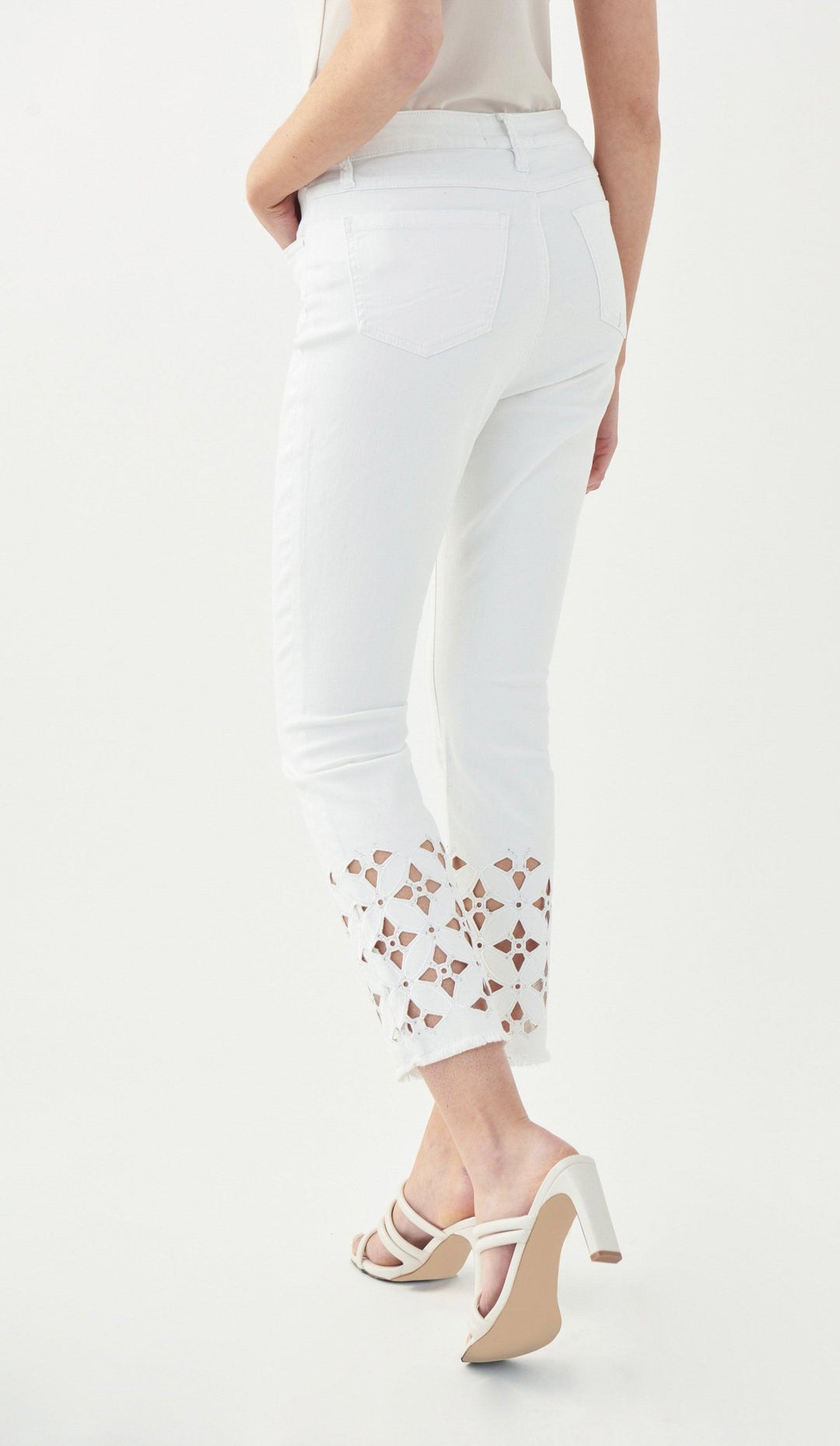 Joseph Ribkoff White Denim Jeans Style 221945 - Denim, Jeans, New, SS22, White ginasmartboutique