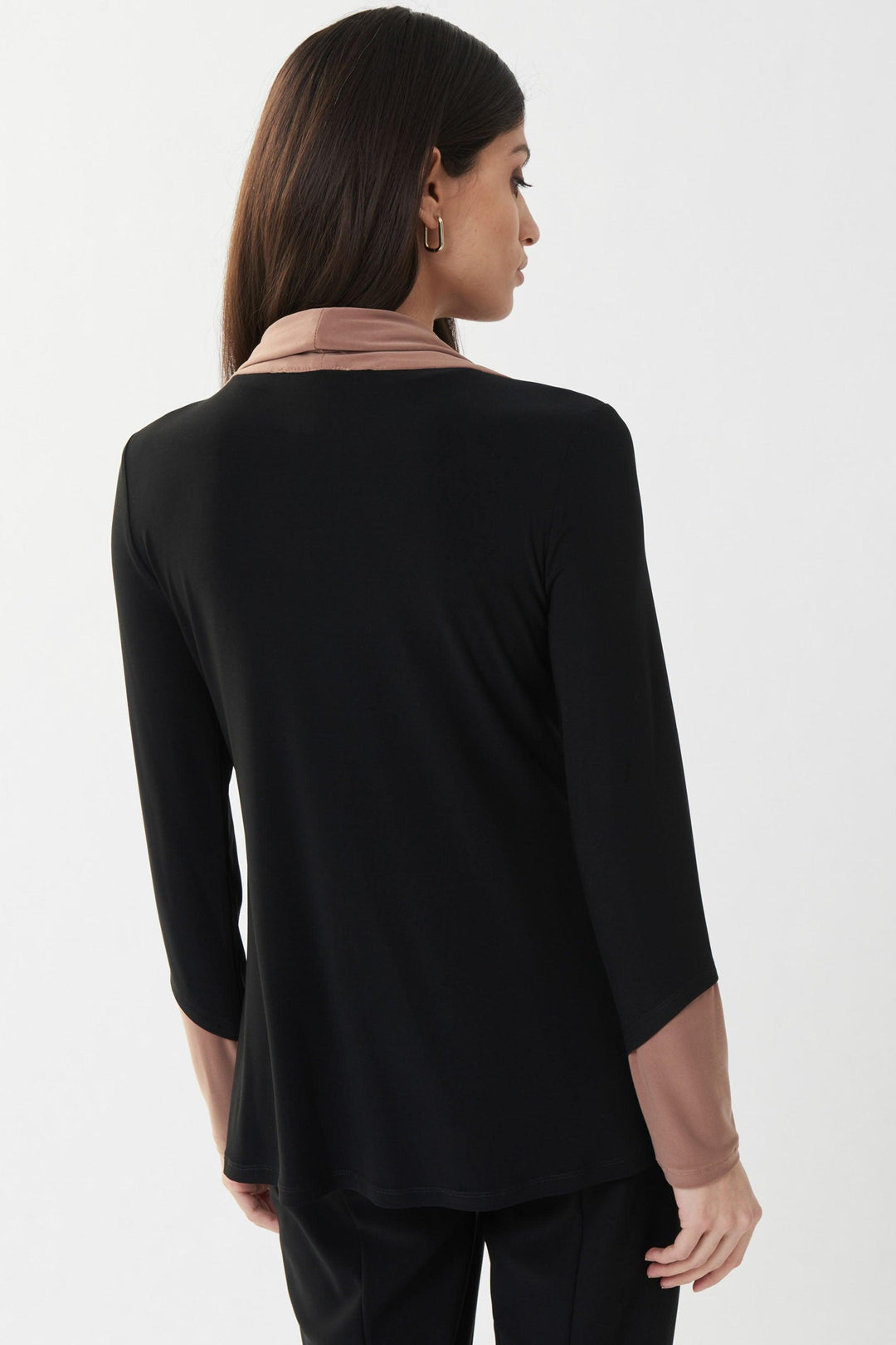 Joseph Ribkoff Black/Nutmeg Tunic Style 223302 - Top, tunic AW22, Black, Brown, New, Sale, Tunic ginasmartboutique