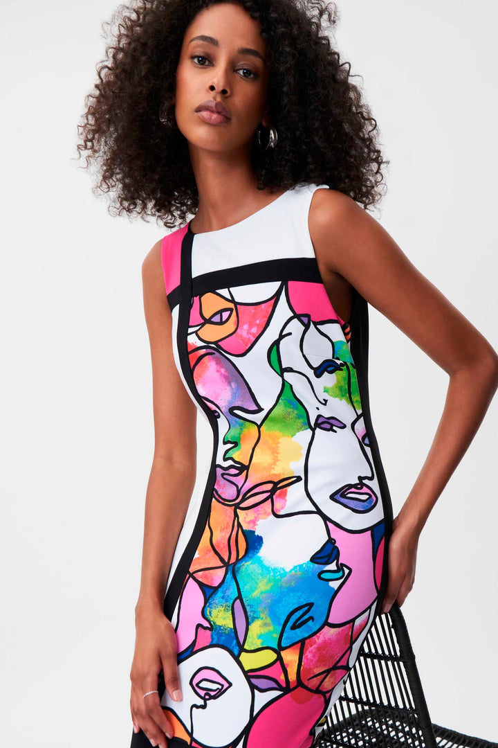 Joseph Ribkoff Vanilla/ Multicoloured Dress Style 232223 - Dress Dress, Multi Coloured, New, SS23, Vanilla ginasmartboutique