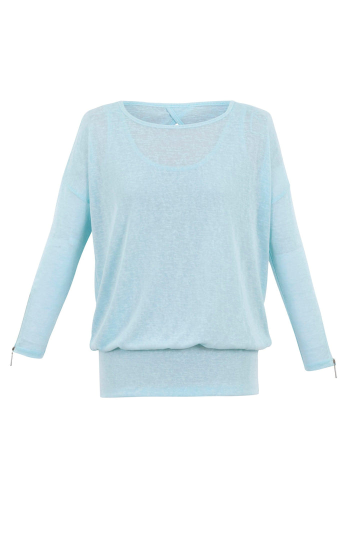 Marble Top Style 6946-202 - Top Aqua, New, SS23, T-Shirt, Top ginasmartboutique
