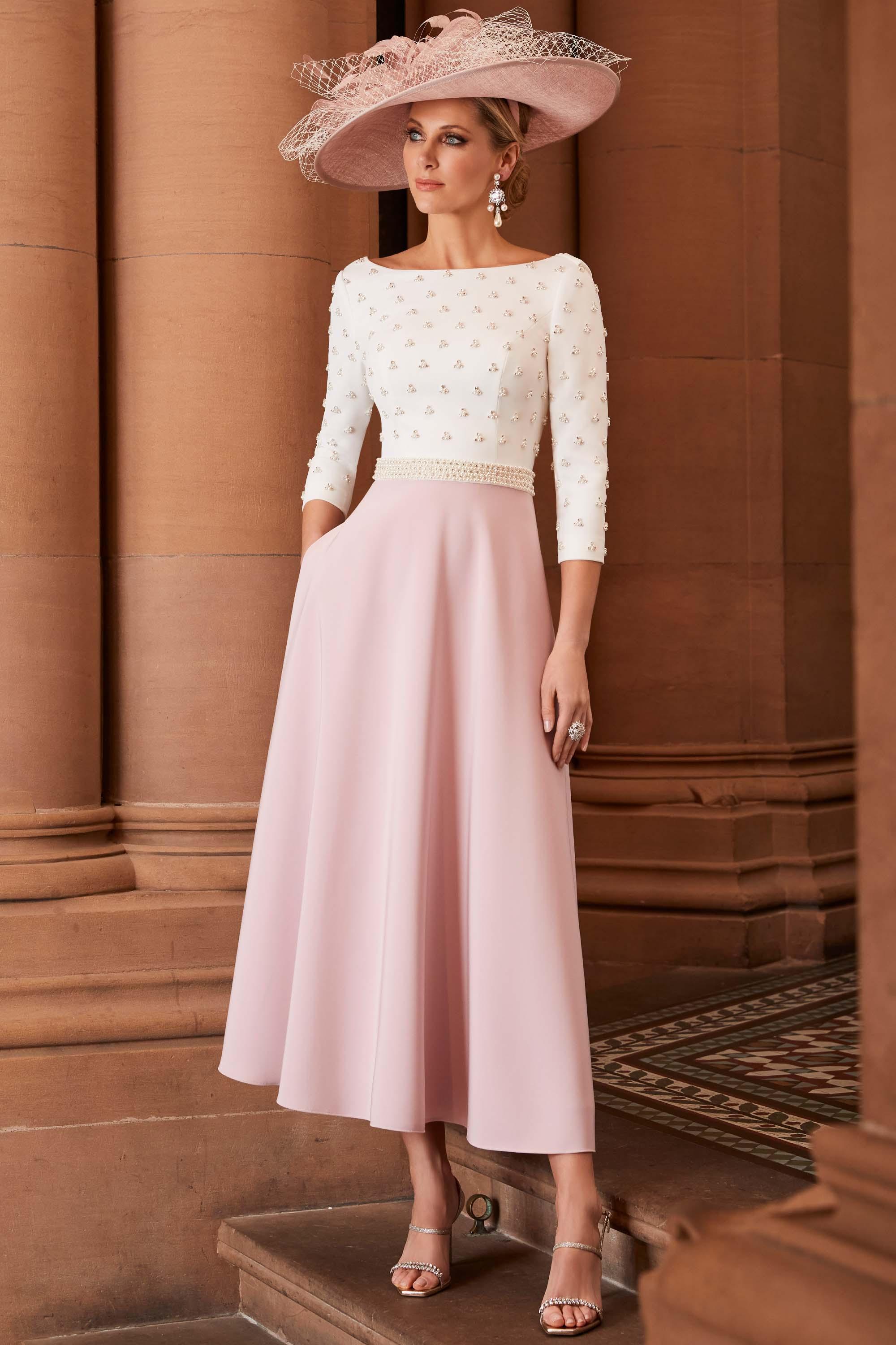 Blush crepe dress online