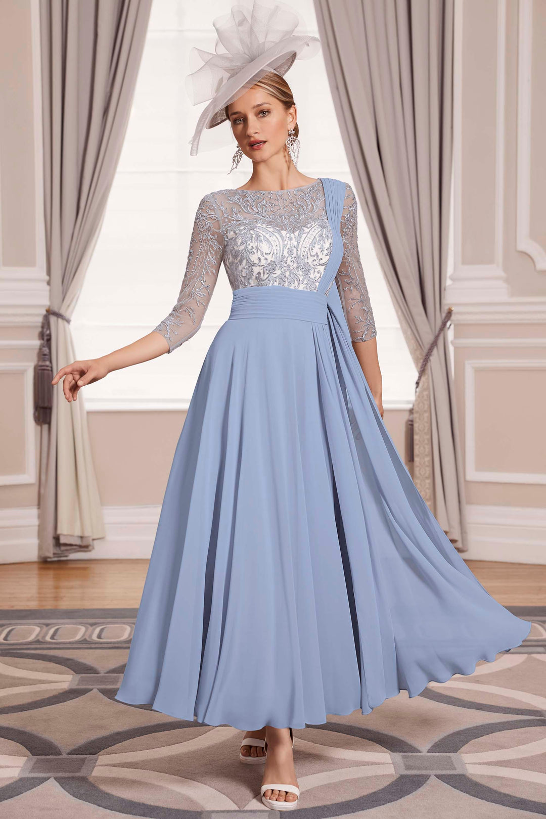 Veni Infantino 992060 Cornflower - Dress Cornflower, Dress, formal dress, Light Blue, Mother of the bride, Mother of the groom, SS23 ginasmartboutique